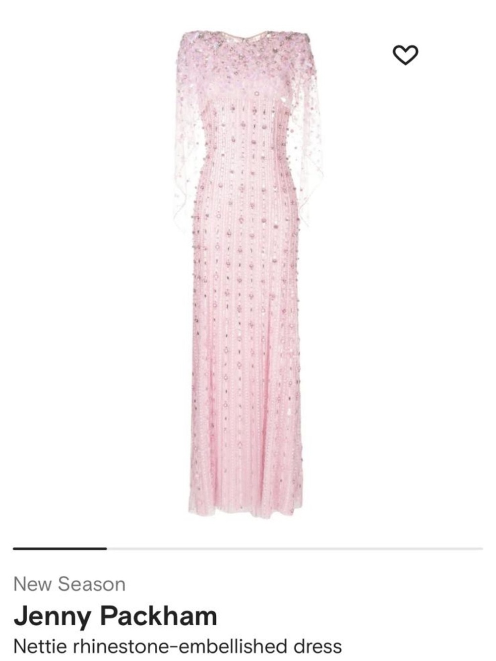 Jenny Packham Pink Rhinestone-Embellished Evening Gown. Worn once. Gorgeous